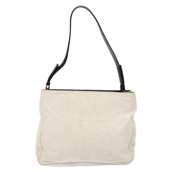 PRADA Shoulder Bag Canvas Leather Silver White Auth bs28706 - Picture 3 of 16